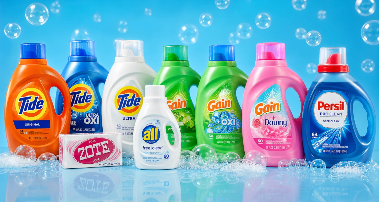 Tide, Gain, Persil, Zote and laundry detergent products